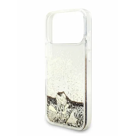 Guess для iPhone 17 Pro Max чехол Liquid Glitter Charms Hard Gold