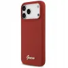 Guess для iPhone 17 Pro Max чехол Liquid silicone Gold metal logo & Camera Hard Magenta (MagSafe)